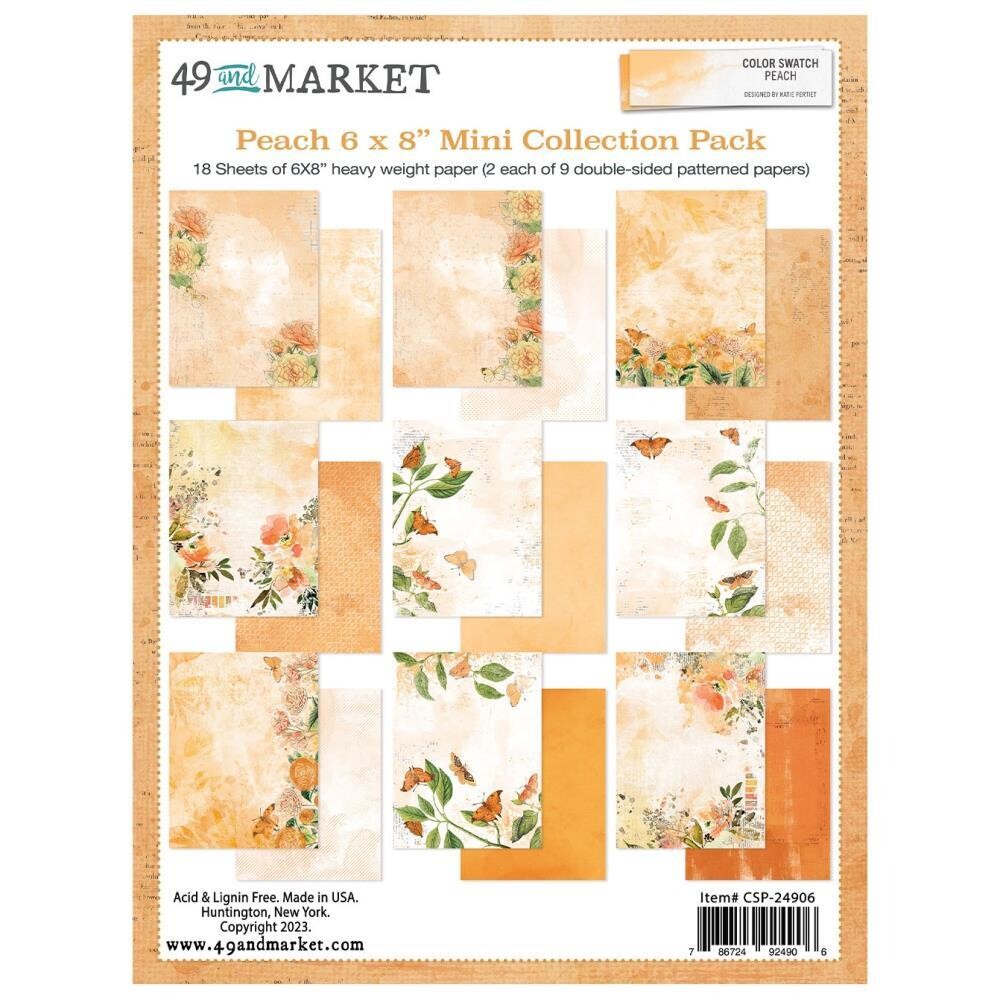 49 &amp; Market - Colour Swatch - Peach Collection - 6&quot; x 8&quot; Paper Pack - CSP24906 - 18 sheets