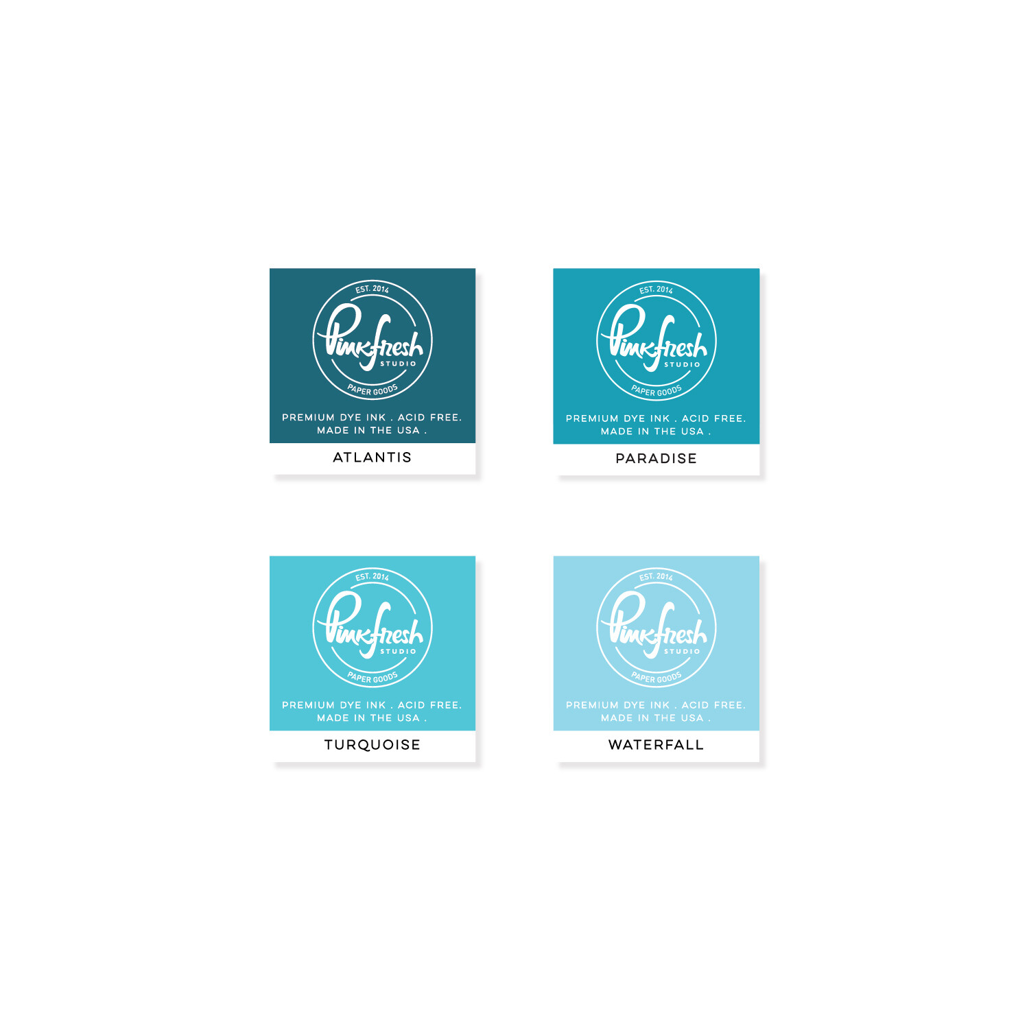 PinkFresh Studio - Dye Ink Cubes - Set of Four - Almalfi Coast - PFDIC17 - 