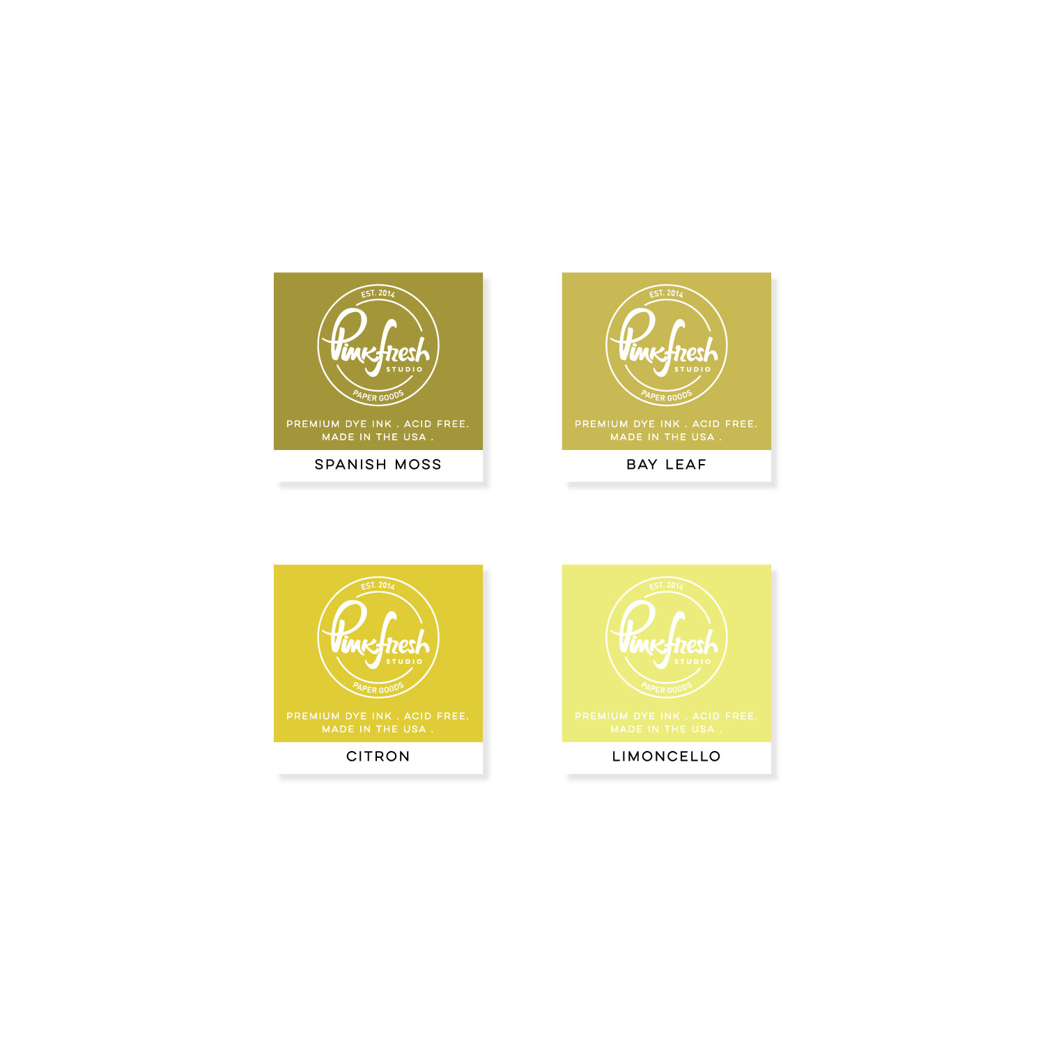 PinkFresh Studio - Dye Ink Cubes - Set of Four - Weeping Willow - PFDIC15 - 