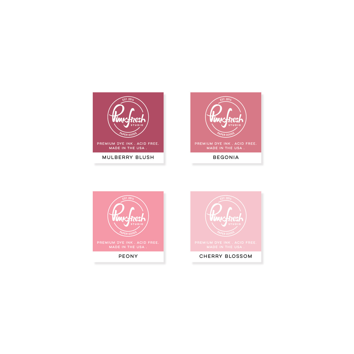 PinkFresh Studio - Dye Ink Cubes - Set of Four - Rose Garden - PFDIC19 