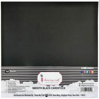 Dress My Craft - 12 x 12 - Smooth Black Cardstock - 240GSM - 10 pack - DMCP