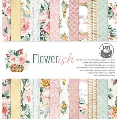 P13 - Flowerish  Collection - 12 x 12 Paper Pack - P13FLO08 - 12 Sheets