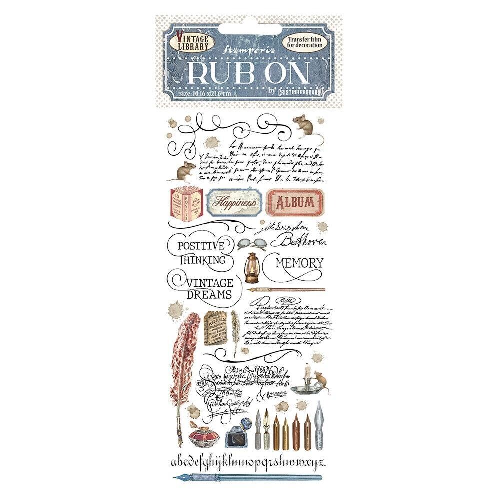 Stamperia - Vintage Library Collection - Rub On Transfers - DFLRB25