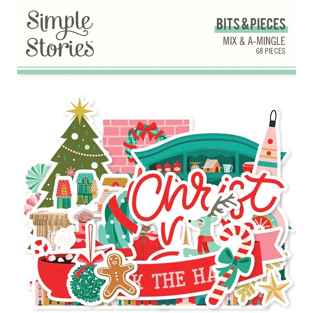 Simple Stories - Bits &amp; Pieces - Die Cuts - Mix A-Mingle Collection - 18517 68pcs 