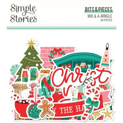 Simple Stories - Bits &amp; Pieces - Die Cuts - Mix A-Mingle Collection - 18517 68pcs 