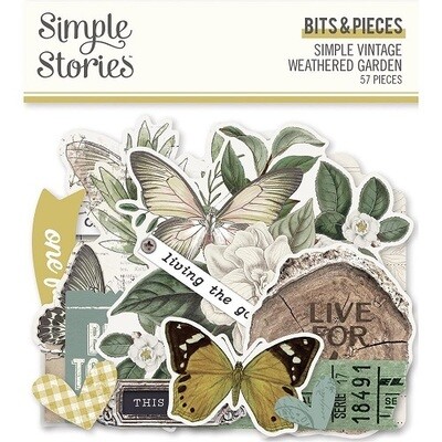 Simple Stories - Simple Vintage - Weathered Garden Collection - Bits &amp; Pieces - SWG16721 - 44 pcs