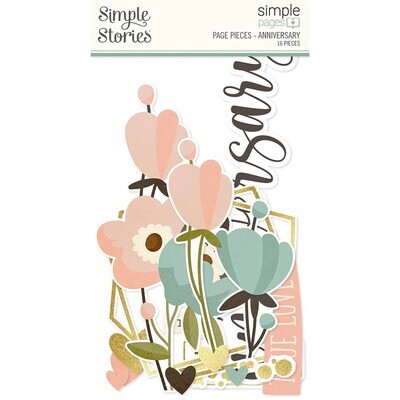 Simple Stories - Happy Anniversary - Page Pieces - SSSPPP15914 - 16pcs
