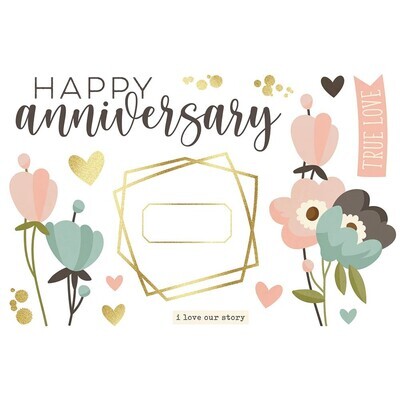 Simple Stories - Happy Anniversary - Page Pieces - SSSPPP15914 - 16pcs