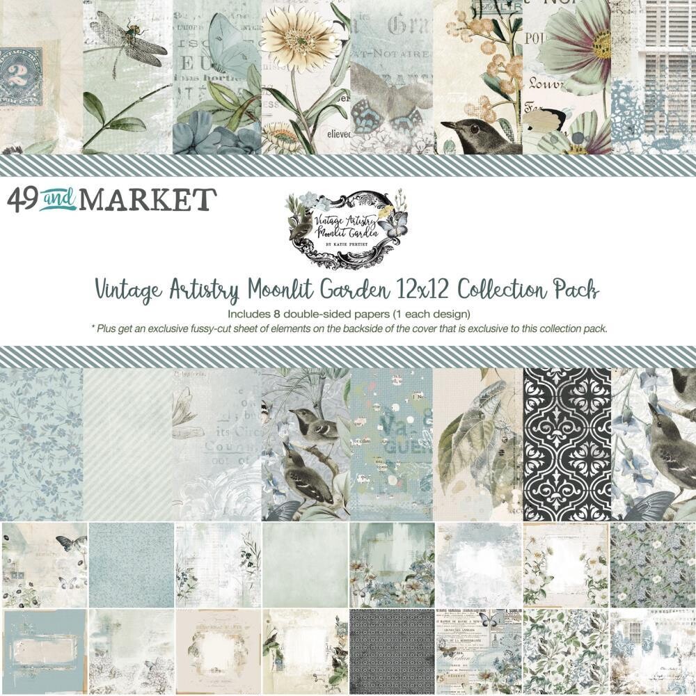 49 &amp; Market - Vintage Artistry - Moonlit Garden Collection - 12 x 12 - Paper Pack - VMG25477