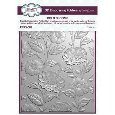 Creative Expressions & Sue Wilson - 3D Embossing Folder - Bold Blooms - EF3D069 - 5" x 7"