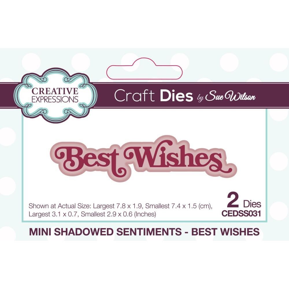 Creative Expressions  & Sue Wilson - Dies - Best Wishes Shadowed Sentiments - CEDSS031 - 2 pcs