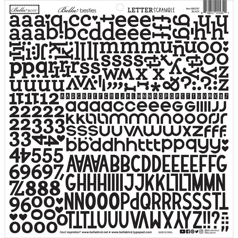 Bella BLVD - Bella Besties - Letter Scrambles - Beetle Black - 12&quot; x 12&quot; - BB2787