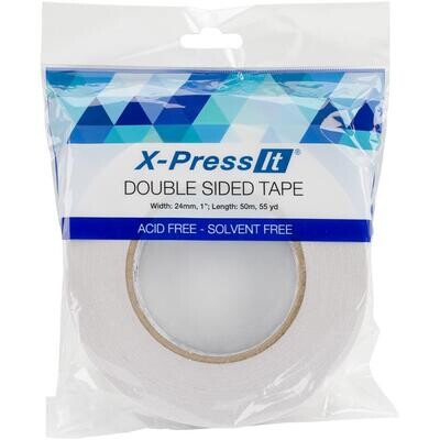 Global Creative - X-Press It Tape - Double Sided - 24mm x 50mtrs (1" x 55yd) - DST24