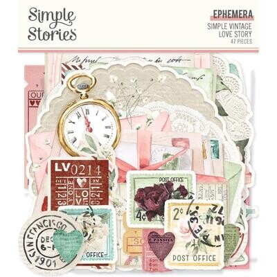 Simple Stories - Simple Vintage - Love Story Collection - Ephemera - VLO21425 - 47 pcs