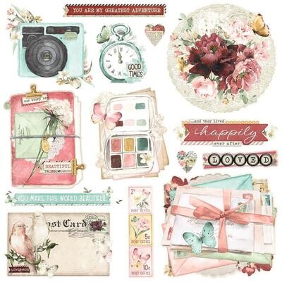 Simple Stories - Simple Vintage - Love Story Collection - Layered Chipboard - VLO21430 - 6pcs