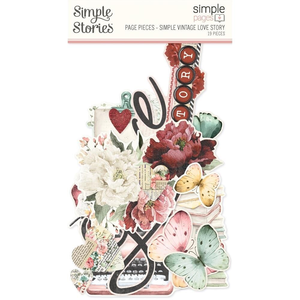 Simple Stories - Love Story Collection - Page Pieces - VLO21436 - 19 pcs