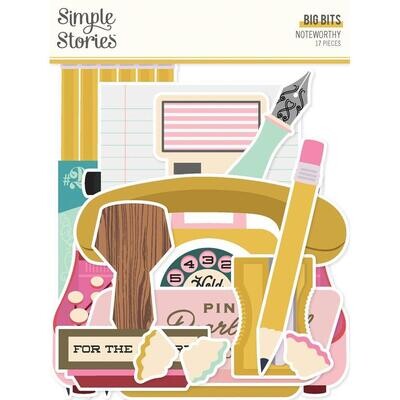 Simple Stories - Bits &amp; Pieces -  Die Cuts - Noteworthy Collection - Bits &amp; Pieces - Bigs Die Cuts - NTW21322 - 17 pcs