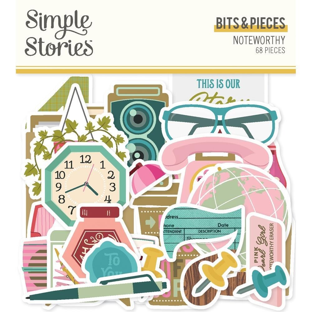 Simple Stories - Bits &amp; Pieces -  Die Cuts - Noteworthy Collection - Bits &amp; Pieces - Die Cuts - NTW21318 - 68 pcs