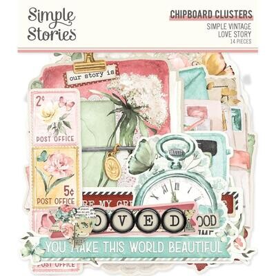 Simple Stories - Simple Vintage - Love Story Collection - Layered Chipboard - VLO21430 - 6pcs