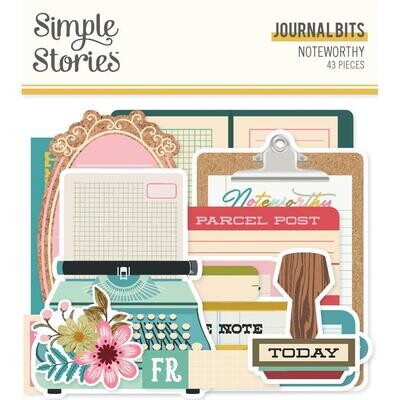 Simple Stories - Bits &amp; Pieces -  Die Cuts - Noteworthy Collection - Bits &amp; Pieces - Journal Die Cuts - NTW21319 - 43 pcs