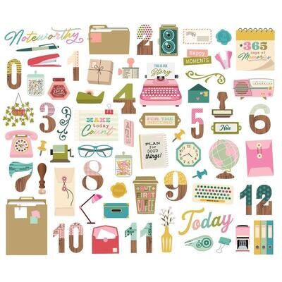 Simple Stories - Bits &amp; Pieces -  Die Cuts - Noteworthy Collection - Bits &amp; Pieces - Die Cuts - NTW21318 - 68 pcs