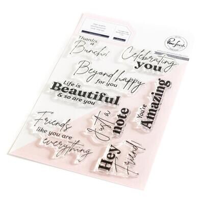 PinkFresh Studio - Beyond Happy - Clear Polymer Stamp - 4&quot; x 6&quot; - 190923