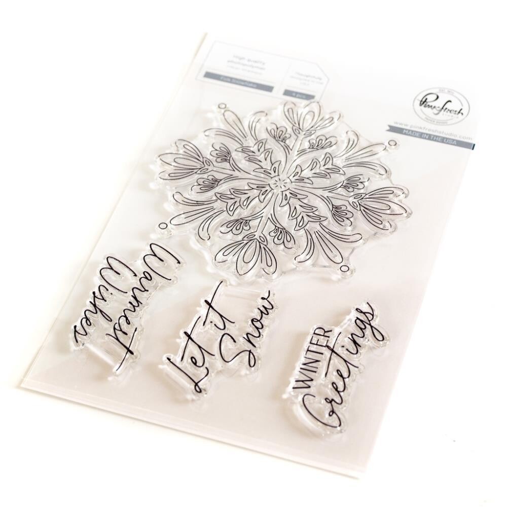 PinkFresh Studio - Folk Snowflake - Clear Polymer Stamp - 4&quot; x 6&quot; - 208923