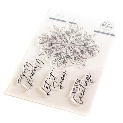 PinkFresh Studio - Folk Snowflake - Clear Polymer Stamp - 4&quot; x 6&quot; - 208923