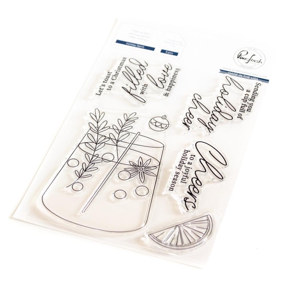 PinkFresh Studio - Holiday Spirit - Clear Polymer Stamp - 4&quot; x 6&quot; - 209823  - 5 pcs