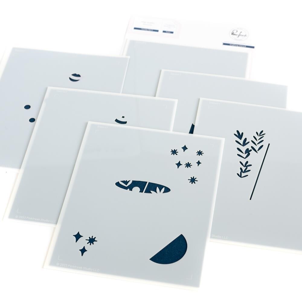 PinkFresh Studio - Holiday Spirit - Layered Stencil - 210023 - 6 pcs