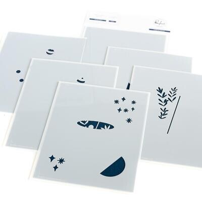 PinkFresh Studio - Holiday Spirit - Layered Stencil - 210023 - 6 pcs