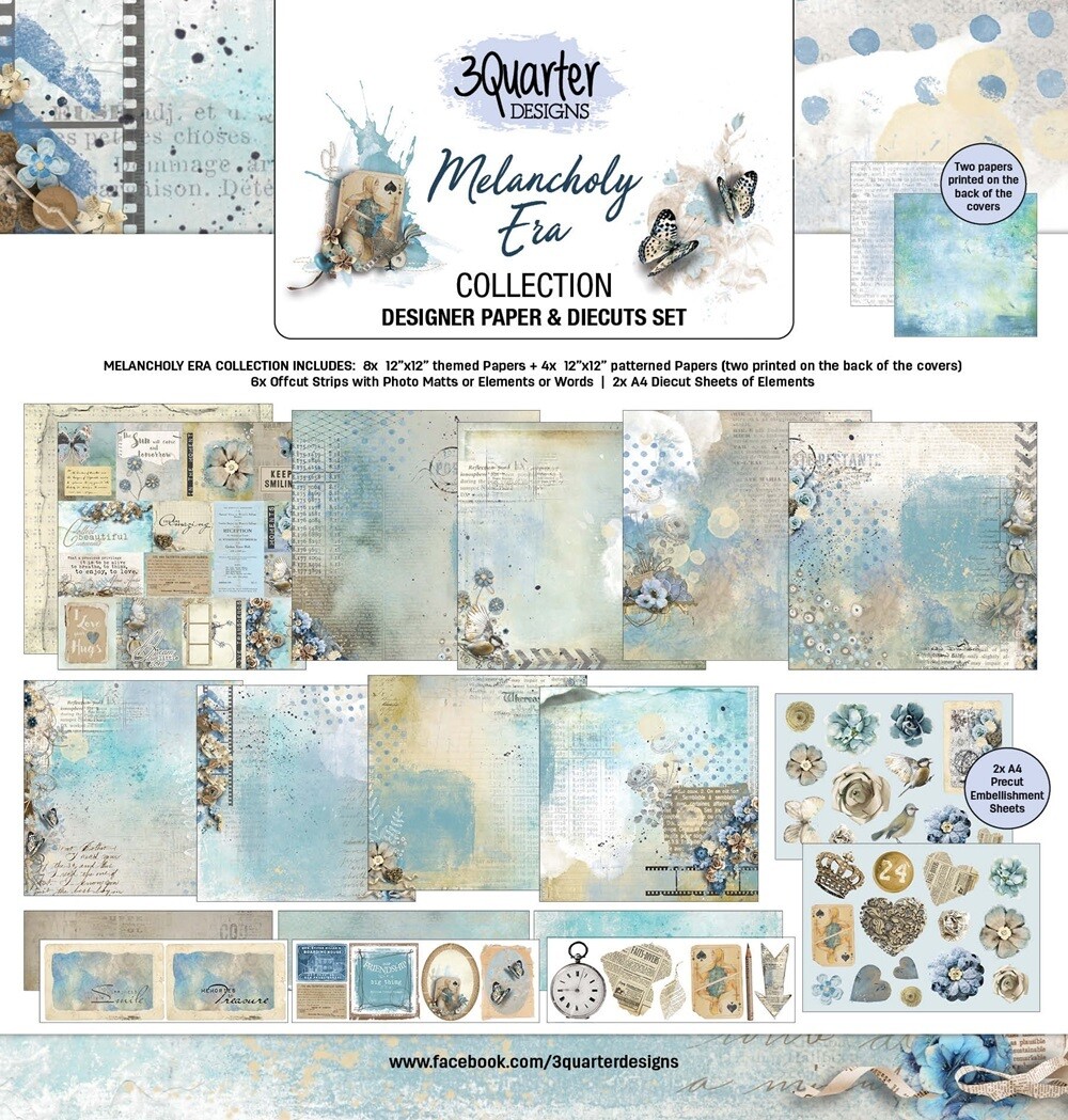 3 Quarter Designs - 12 x 12 Paper Pack - Melancholy Era  