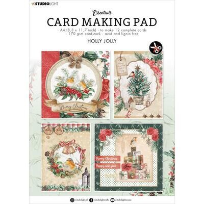 Studio Light Co - Essentials - Card Making Pad - Holly Jolly - NR-10 - Vintage Christmas