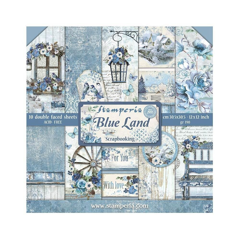 Stamperia - Blue Land Collection - 12 x 12 Paper pack - SBBL47 - 10 sheets