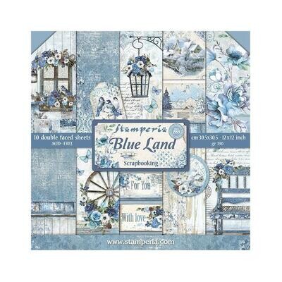 Stamperia - Blue Land Collection - 12 x 12 Paper pack - SBBL47 - 10 sheets