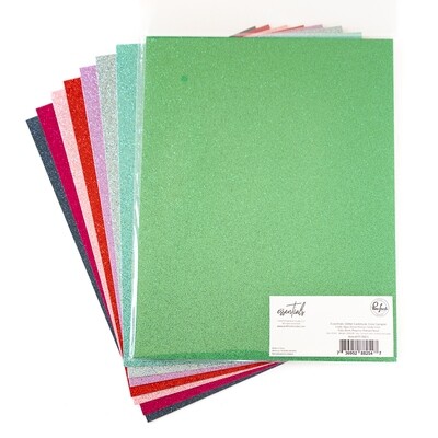 PinkFresh Studio - Essentials - Glitter Cardstock - 8.5&quot; x 11&quot; - Colour Sampler pack - PF136ES - 8 sheets
