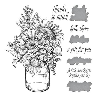 Spellbinders Paper Arts - BetterPress - Press Plate &amp; Die Set - Sunflower Bouquet - BP-095