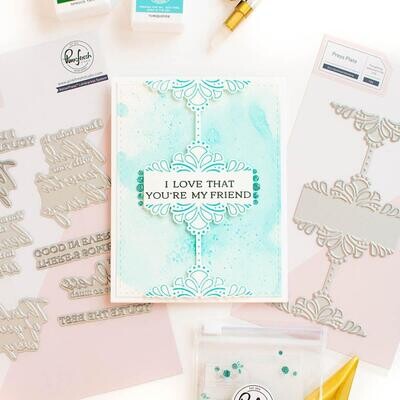 PinkFresh Studio - Deco Sentiment backdrop - LetterPress Plate Set - 216523