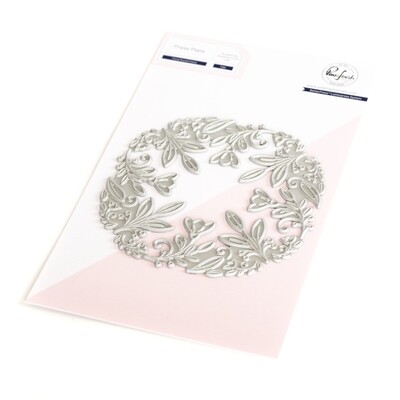 PinkFresh Studio - Floral Round Frame - LetterPress Plate - 217523