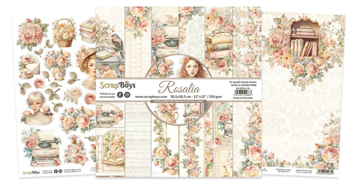 ScrapBoys - 12 x 12 Collection - Rosalia - ROSA-08 - 12 Sheets