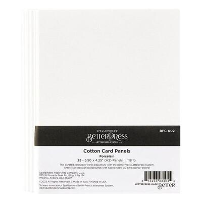 Spellbinders Paper Arts - Letterpress A2 - Cotton Card Panels - Porcelain - BPC-002 - 25 pcs