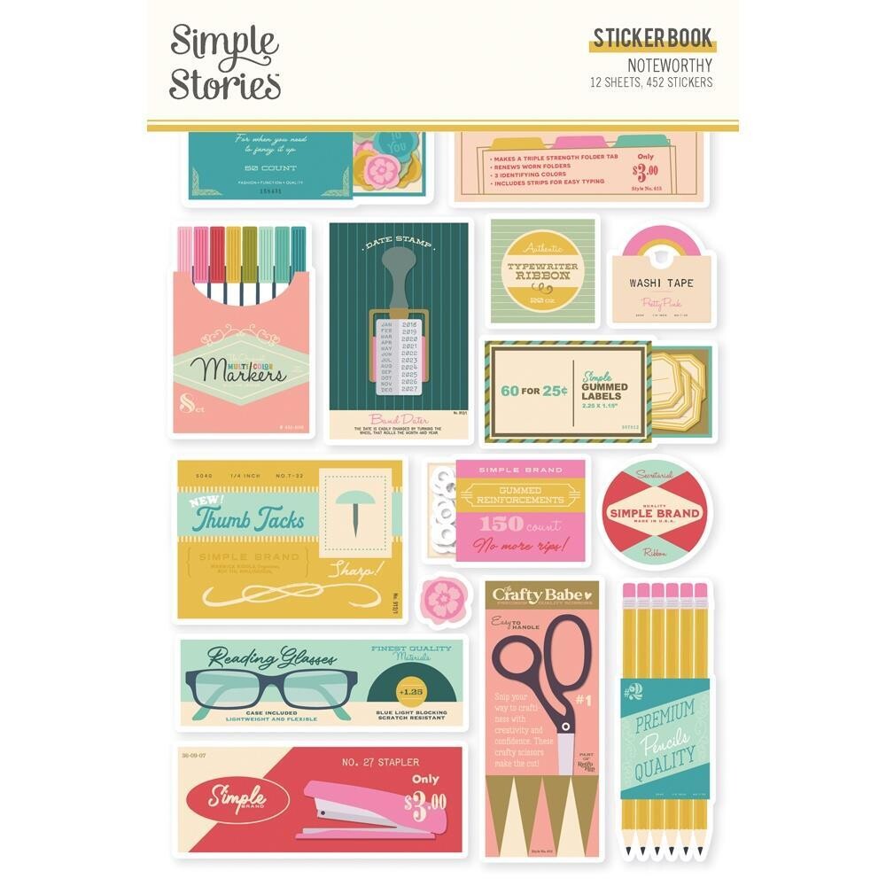 Simple Stories -, Noteworthy Collection - Sticker Book - NTW21324 - 451 pieces