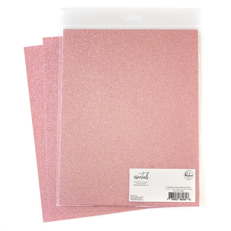 PinkFresh Studio - Essentials - Glitter Cardstock - 8.5&quot; x 11&quot; - Blush - PF146ES - 6 sheets