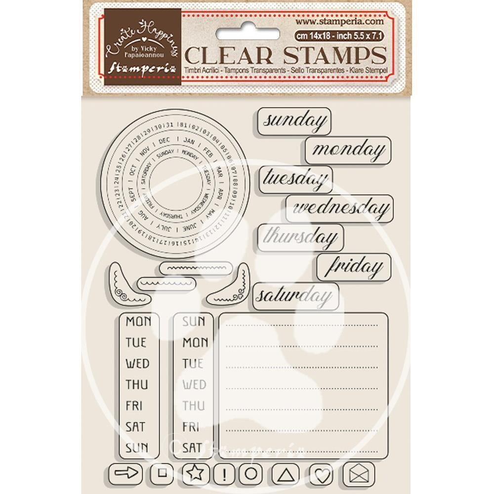 Stamperia - Create Happiness Collection - Weekly Acrylic Stamp - WTK179