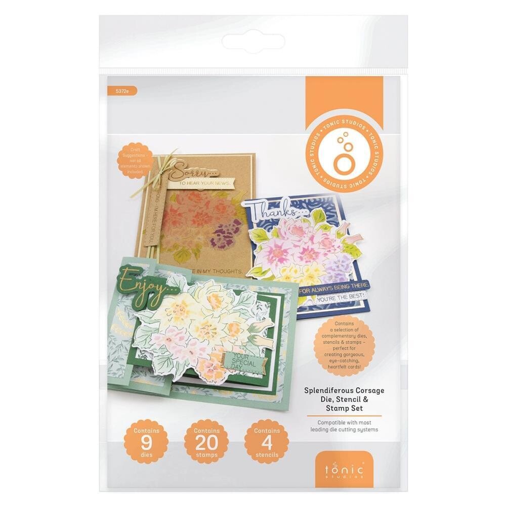 Tonic Studio - Stamp, Stencil &amp; Die Set - Splendiforous  Corsage - 5732E