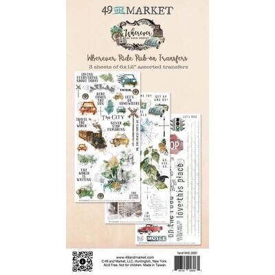 49 &amp; Market - Wherever Collection - Rub On Transfers - Ride - 6&quot; x 12&quot; - WHE26061 - 3 sheets