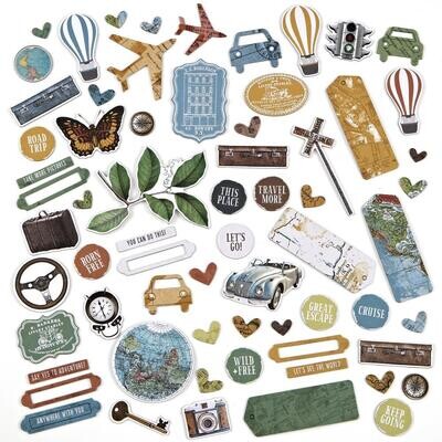49 &amp; Market - Wherever Collection - Chipboard Set - WHE26122 - 67 pcs