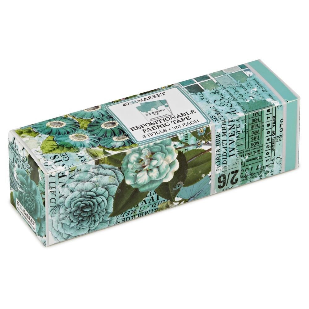 49 &amp; Market - Colour Swatch - Teal Collection - Washi Tape - Fabric Rolls - TCS26351 - 3 Rolls  - 3mtrs ea