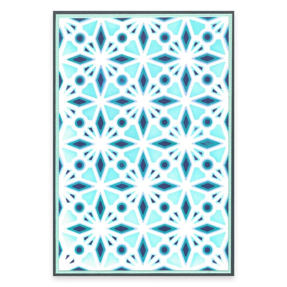 Sizzix - Layered Stencil - A6 - Geo Crystals - 666530 - 4 pcs