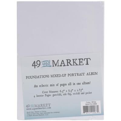 49 & Market - Foundations Album - Portrait - White - Mixed Up - 6.5" x 8.5" x 2.75" - FA24869